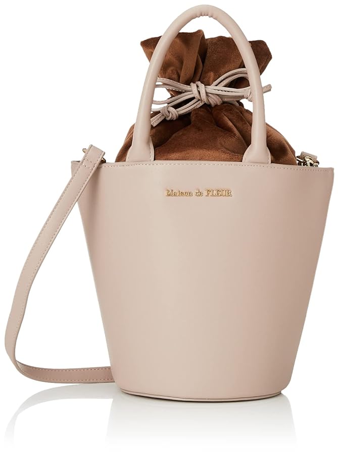 Fleur tote beige×pink elu. Maison de Fleur 8A13F0J0300 Women's Bucket Tote Shoulder Bag
